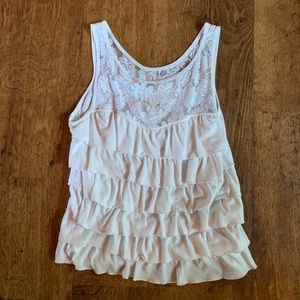 White Hollister Ruffle Tank